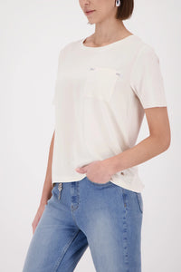 Monari Blouse With Rhinestones in Champagne Beige 410467 - Pre-Order July Delivery