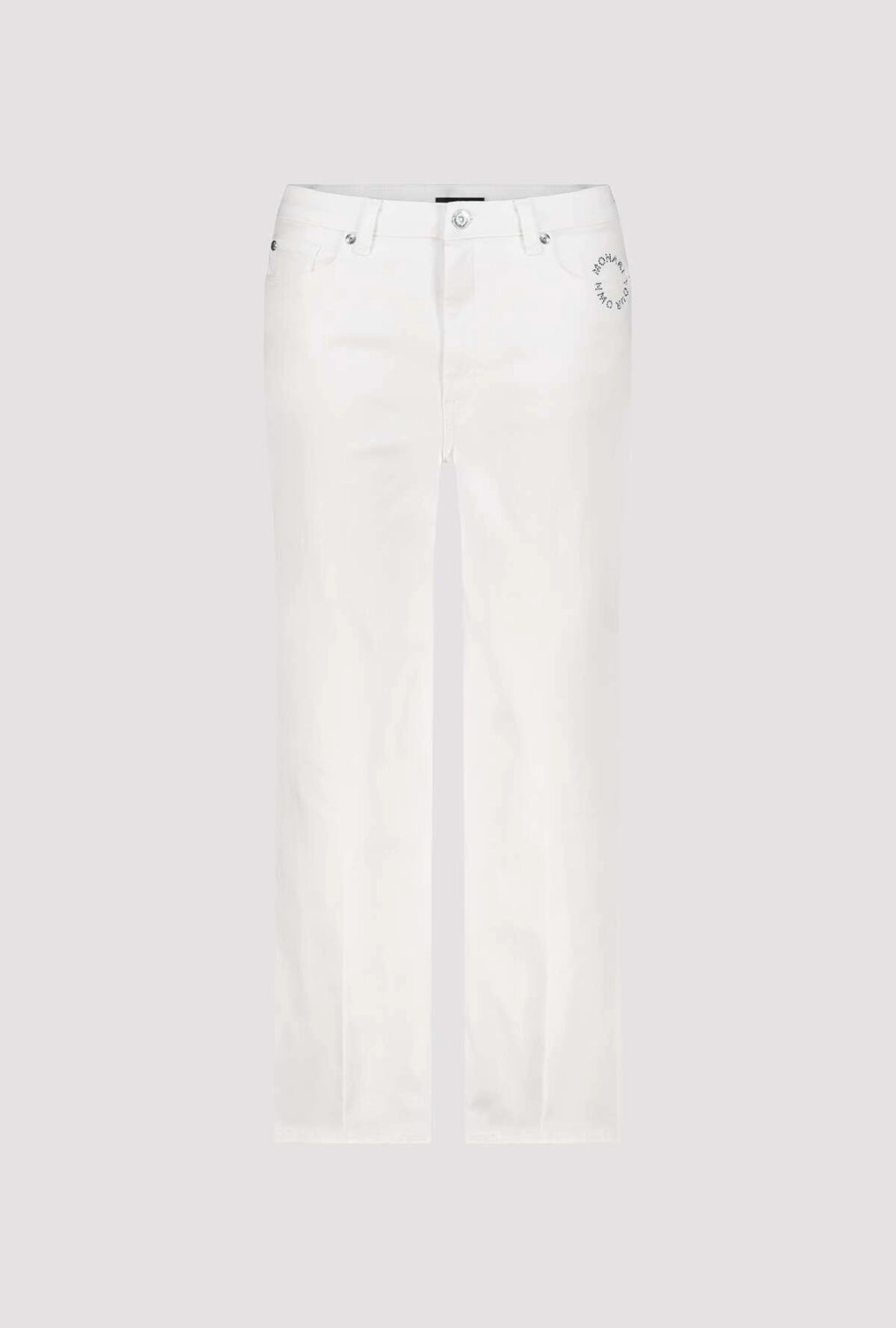 Monari Culotte Jeans With Rhinestone Detailing in Cream 410513 - Pre-Order September Delivery