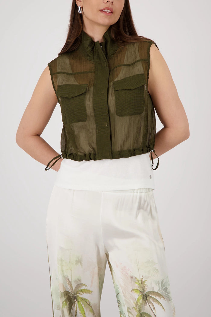 Monari Mesh Vest in Olive 410536