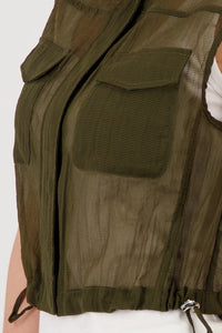 Monari Mesh Vest in Olive 410536