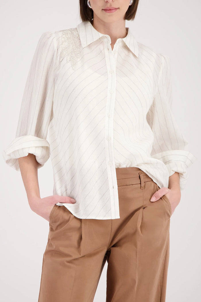 Monari Blouse With Embroidery in Marble Pattern 410544