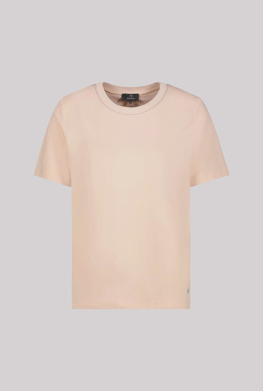 Monari T-Shirt With Knitted Collar in Summer Peach 410557