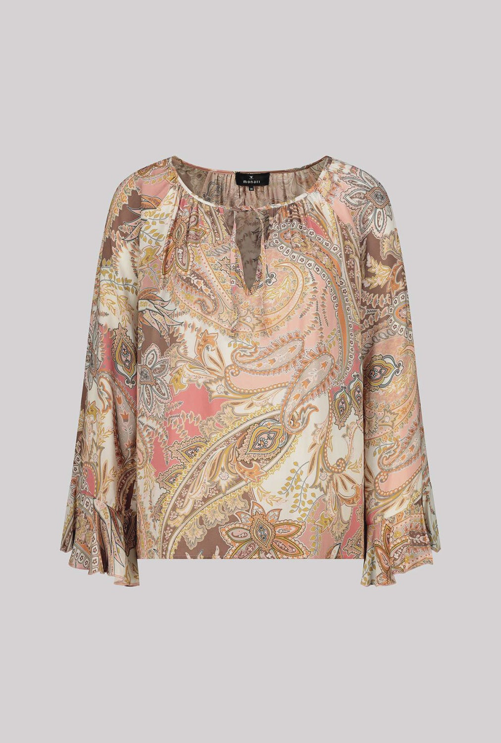 Monari Blouse With Paisley Pattern in Mocca Pattern 410570
