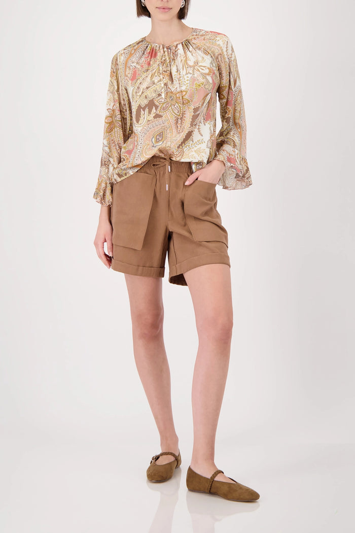 Monari Blouse With Paisley Pattern in Mocca Pattern 410570