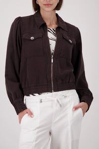 Monari Jacket With Decorative Buttons in Coffee 410664