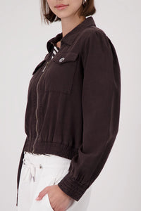 Monari Jacket With Decorative Buttons in Coffee 410664