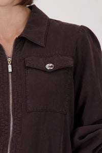 Monari Jacket With Decorative Buttons in Coffee 410664