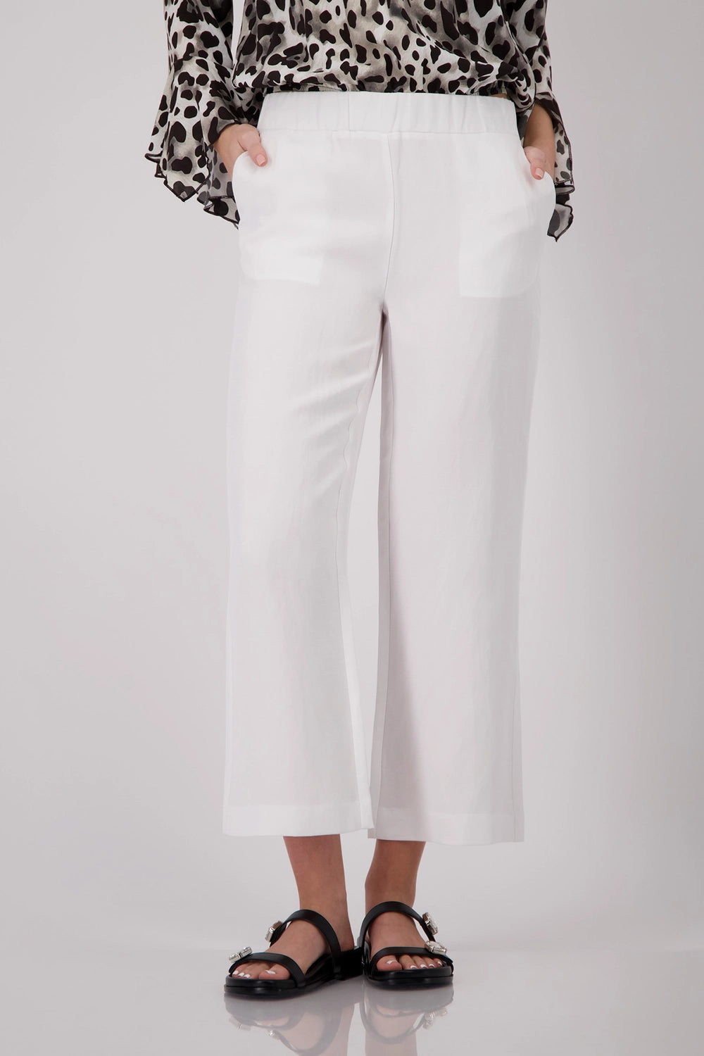 Monari Cropped Wide Leg Pants in Cream 410673 - Pre-Order September Delivery