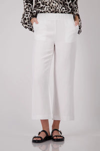 Monari Cropped Wide Leg Pants in Cream 410673 - Pre-Order September Delivery
