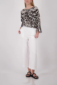 Monari Cropped Wide Leg Pants in Cream 410673 - Pre-Order September Delivery