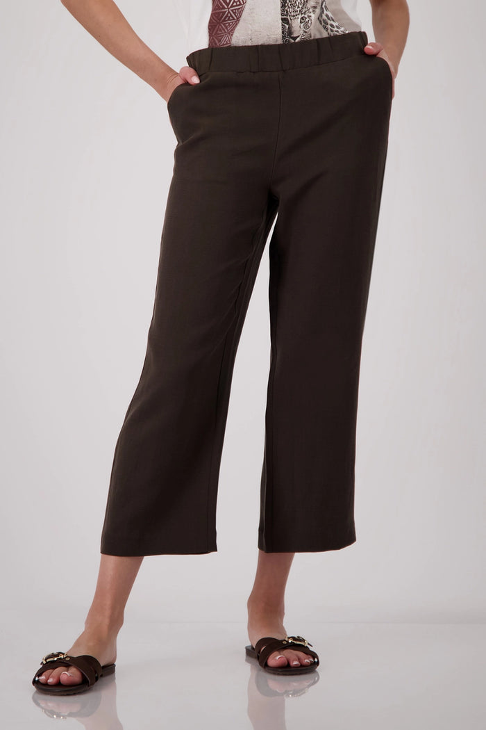 Monari Cropped Wide Leg Pants in Coffee 410673