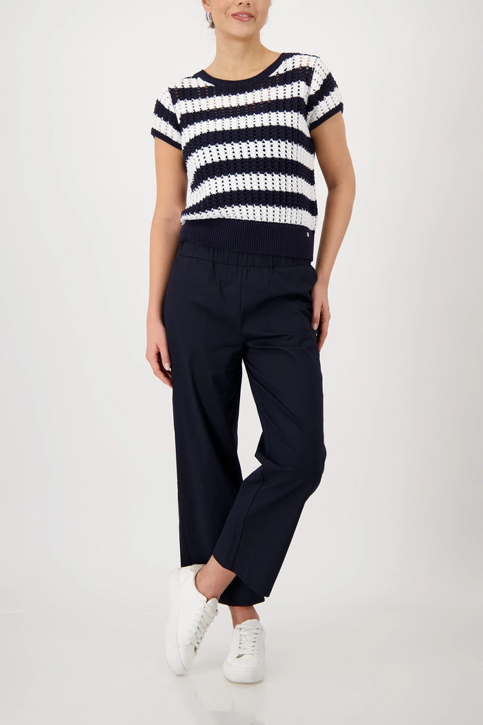 Monari Culottes Trousers in Marine 410748