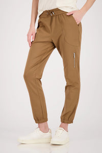 Monari Joggers With Zip Pocket in Mocca 410772- Pre-Order September Delivery