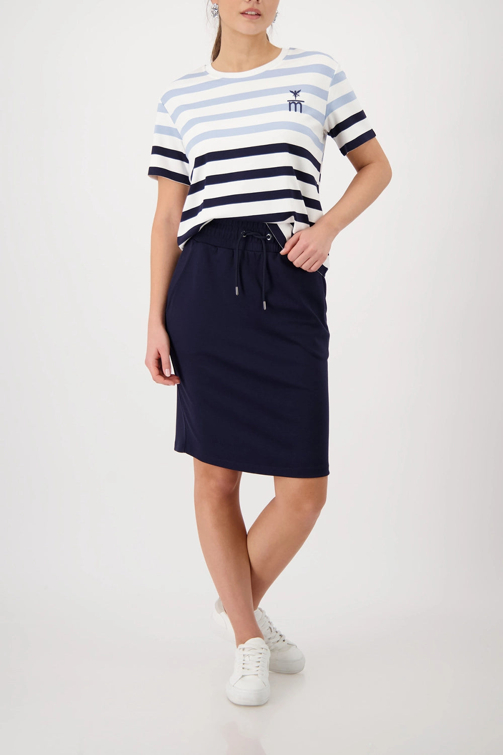 Monari Skirt With Side Pockets in Marine 410806