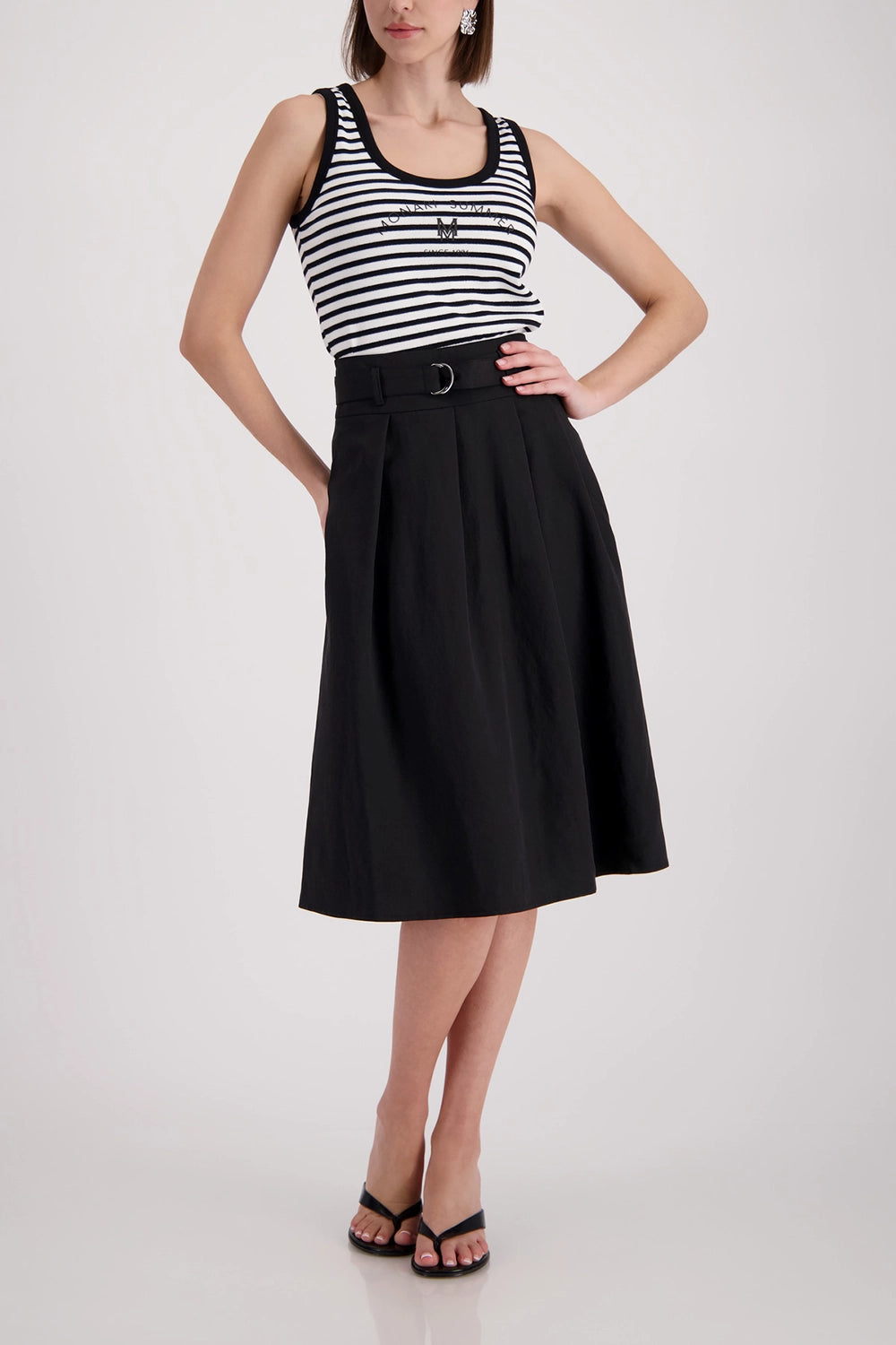 Monari Skirt With Fabric Belt in Black 410832