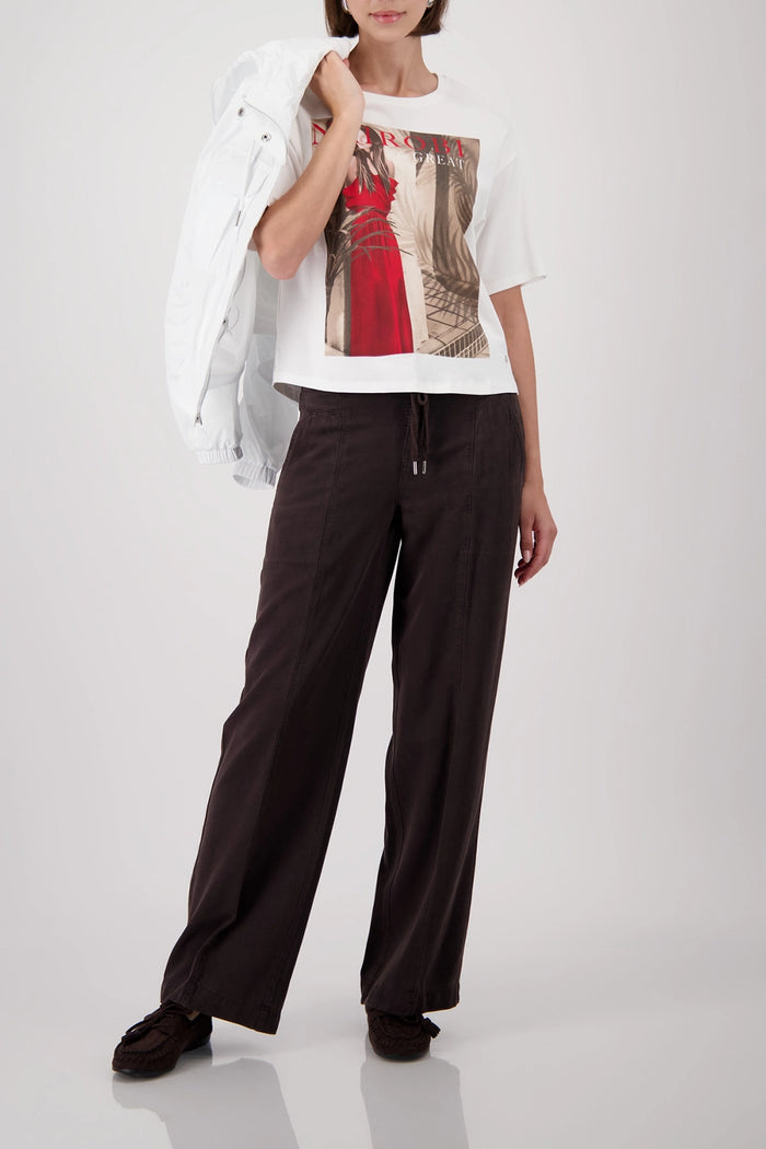 Monari Wide Leg Trousers in Coffee 410843 - Pre-Order September Delivery