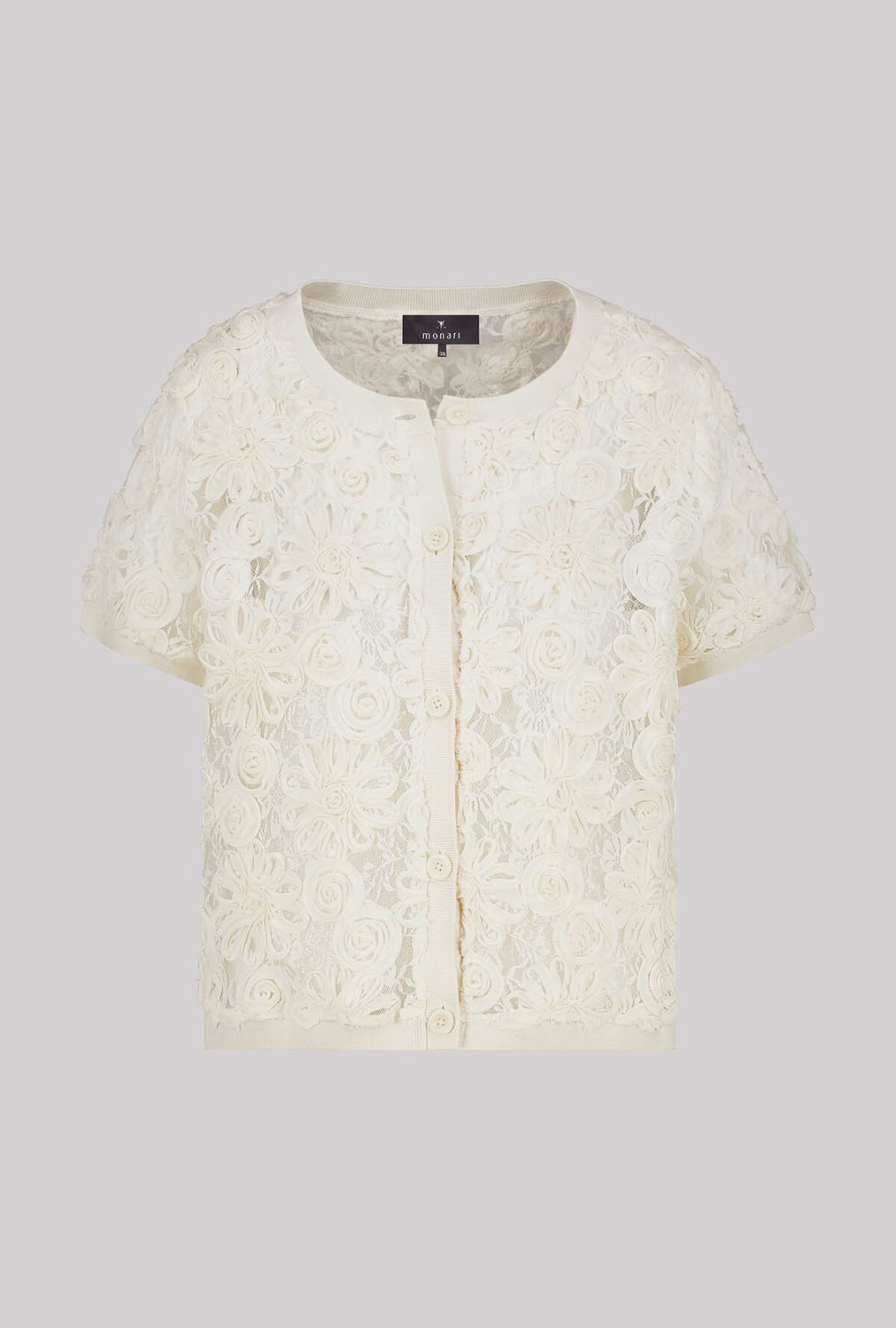 Monari Cardigan With Floral Pattern in Marble 410856