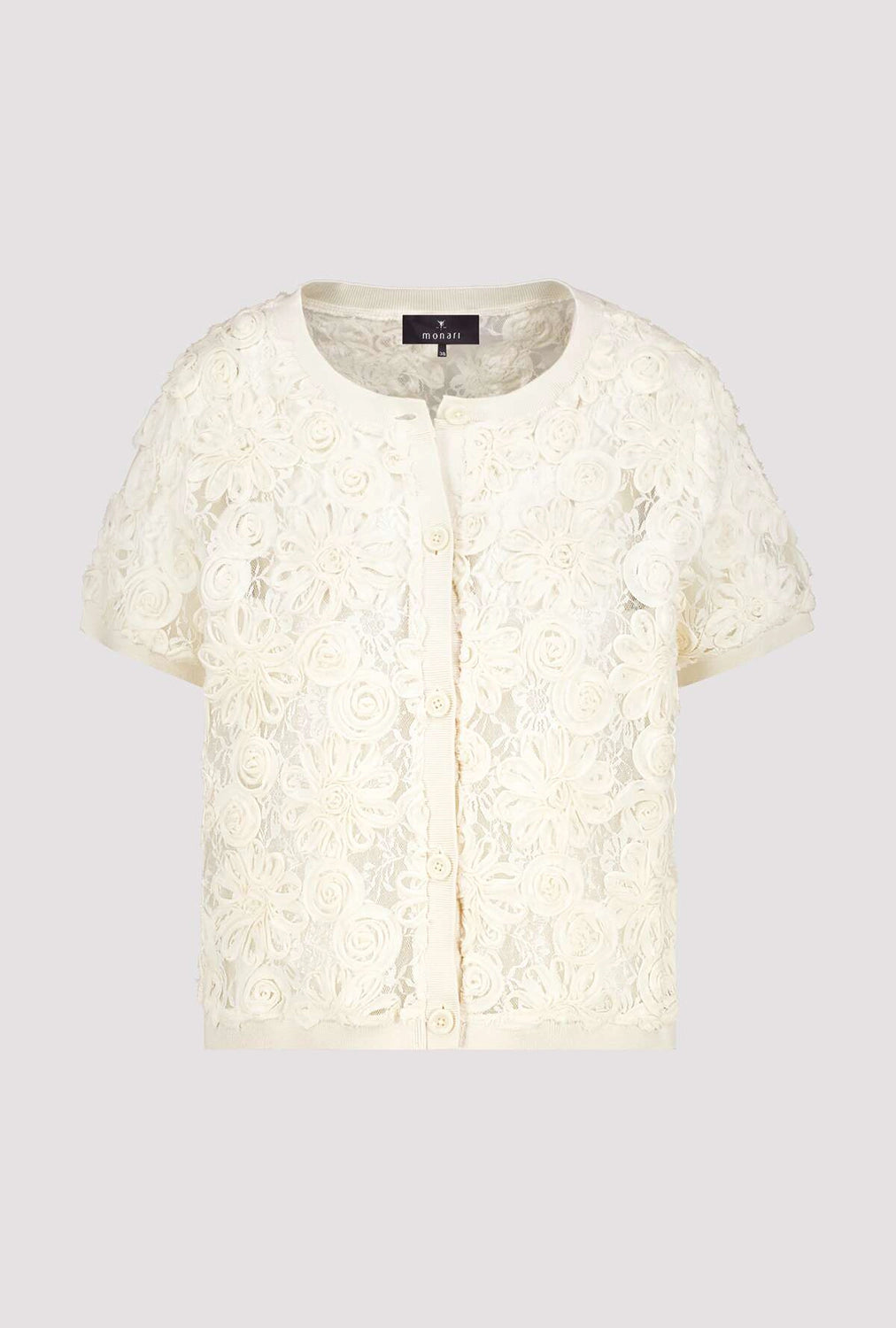 Monari Cardigan With Floral Pattern in Marble 410856