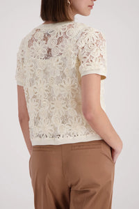 Monari Cardigan With Floral Pattern in Marble 410856
