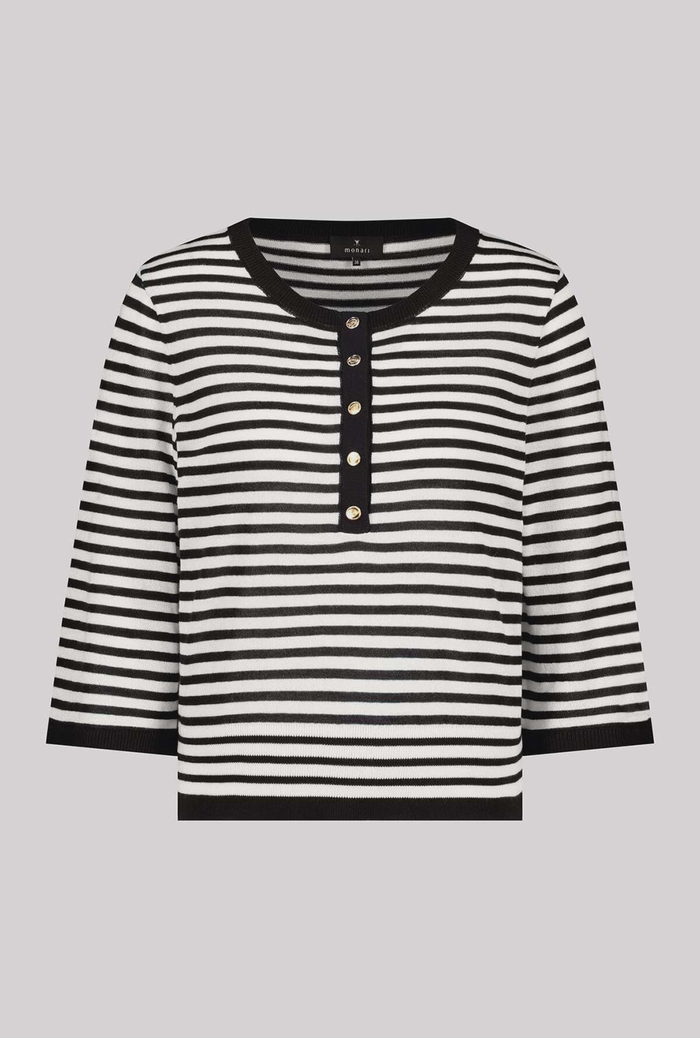 Monari Jumper With Stripes in Black Pattern 410872