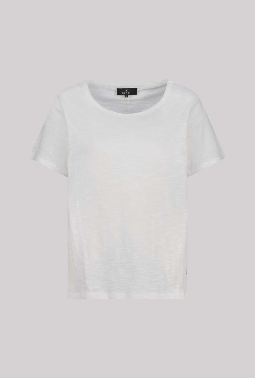 Monari Basic T-Shirt With Mottled Yarn in Cream 410920