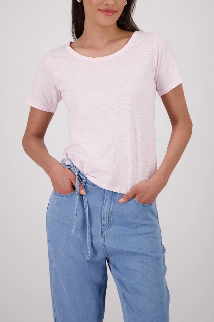 Monari Basic T-Shirt With Mottled Yarn in French Rose 410920