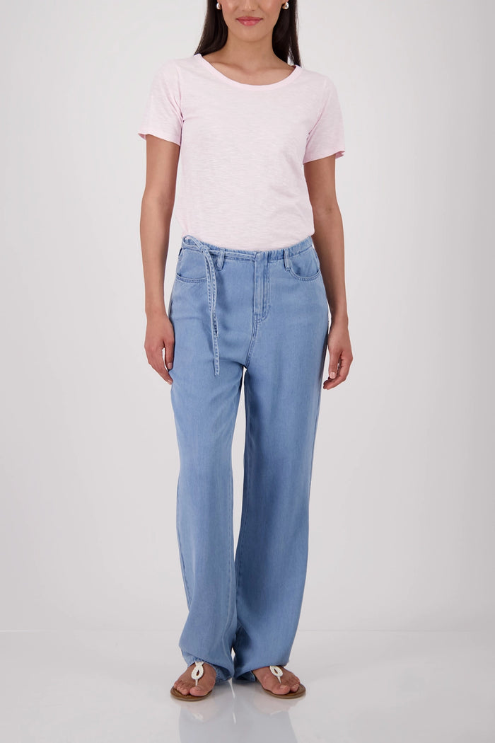 Monari Basic T-Shirt With Mottled Yarn in French Rose 410920