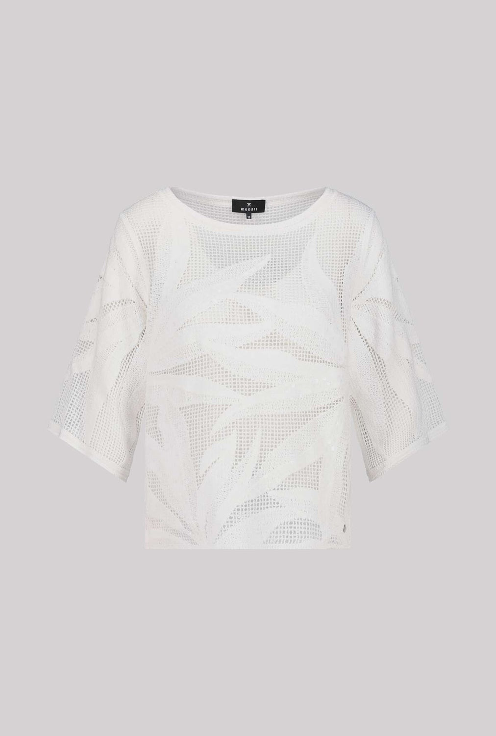 Monari Knitted Jumper With Cornelly Pattern in Cream 410921