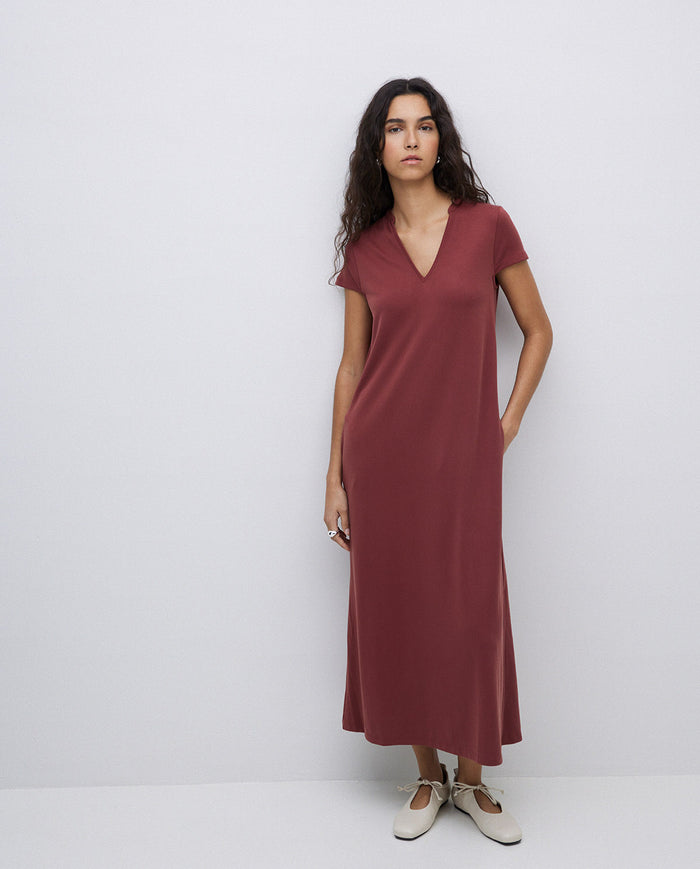 Yerse S/Sleeve V Neck Dress 42113Ys