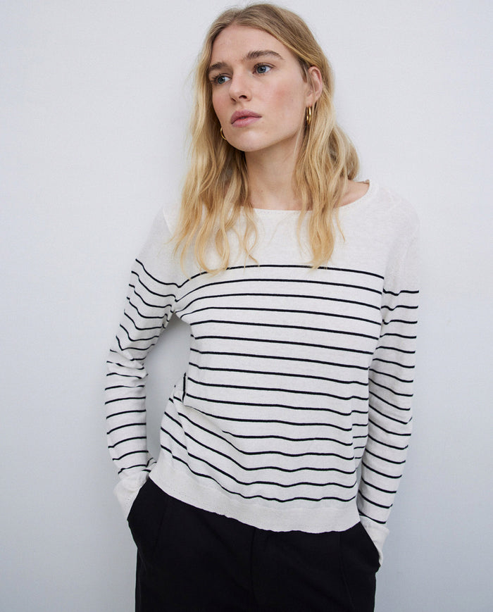 Yerse Long Sleeve Stripe Sweater 42502Ys