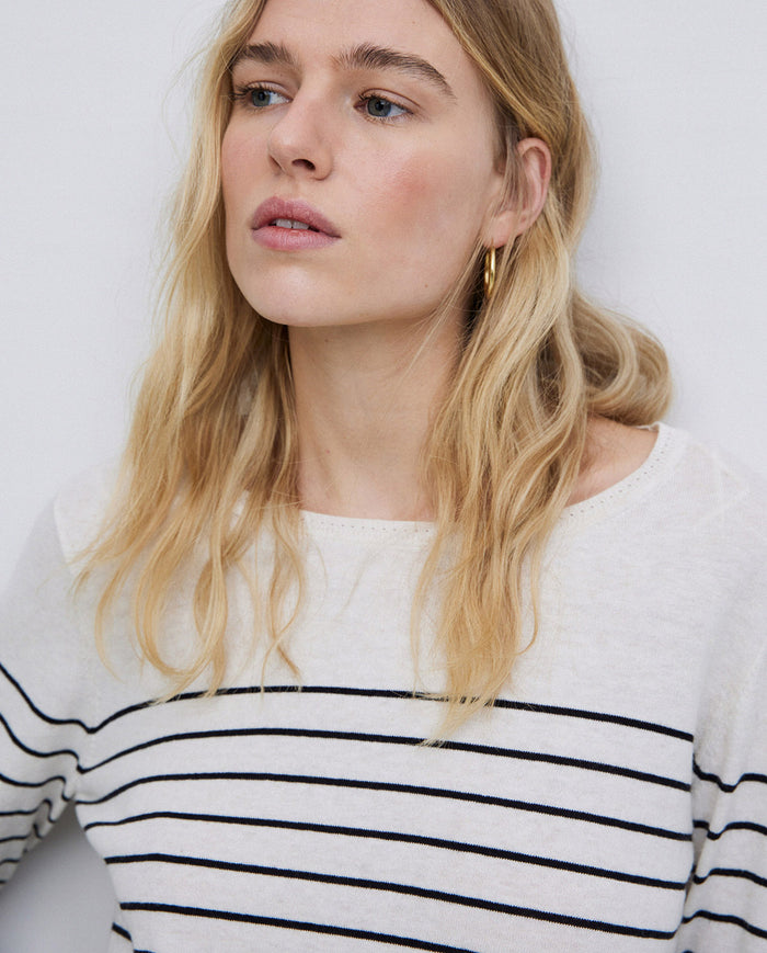 Yerse Long Sleeve Stripe Sweater 42502Ys