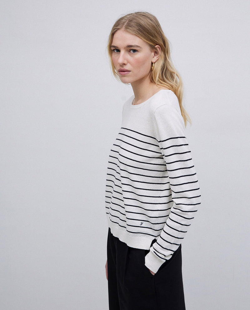 Yerse Long Sleeve Stripe Sweater 42502Ys