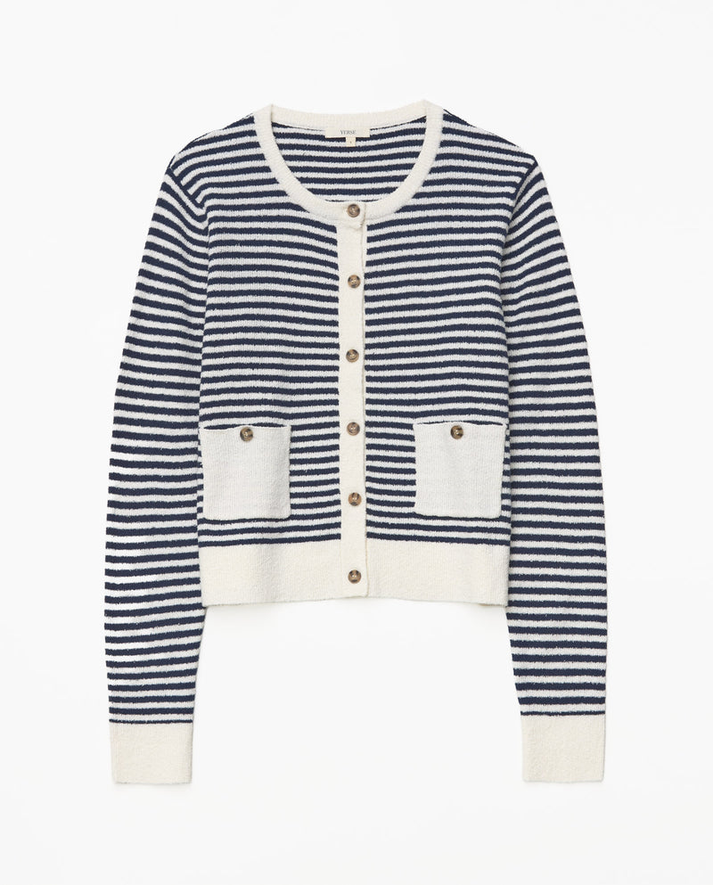 Yerse 2 Pocket stripe Cardigan 42535Ys