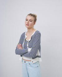 Yerse 2 Pocket stripe Cardigan 42535Ys