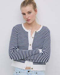 Yerse 2 Pocket stripe Cardigan 42535Ys