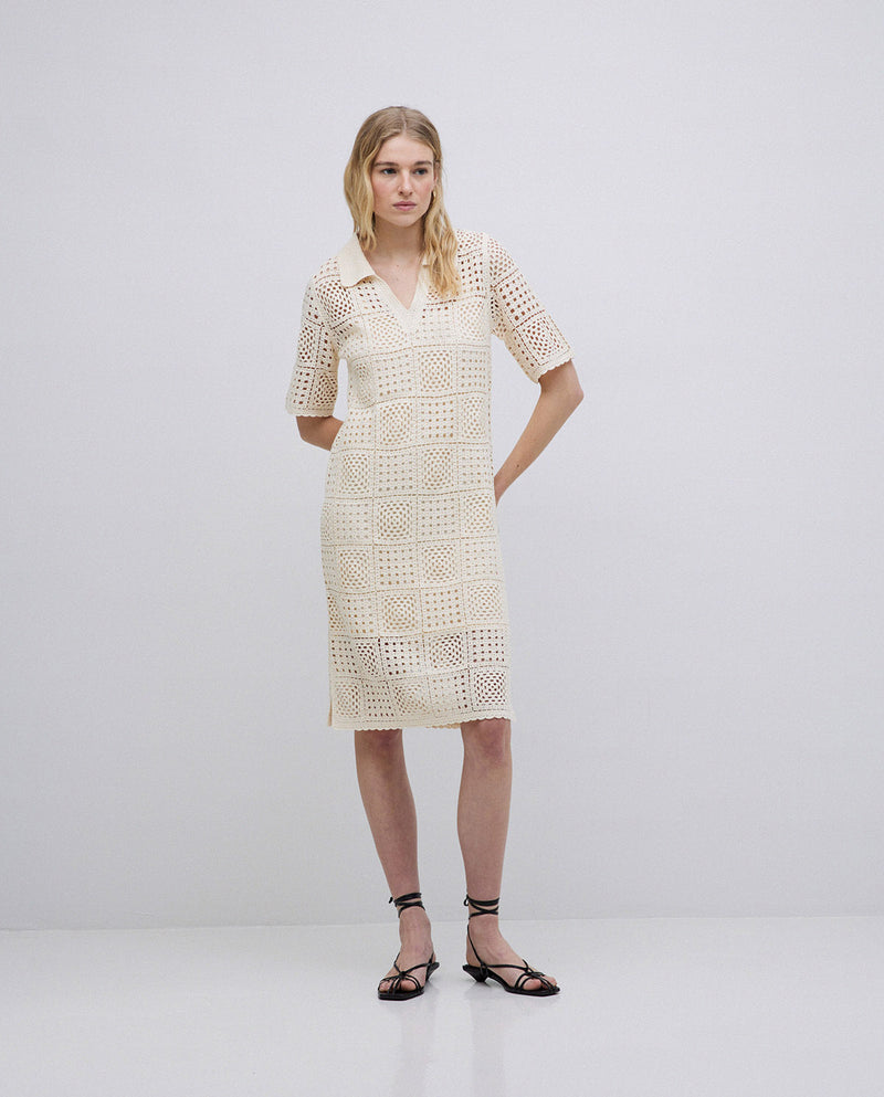 Yerse S/Sleeve Crochet Dress 42549Ys