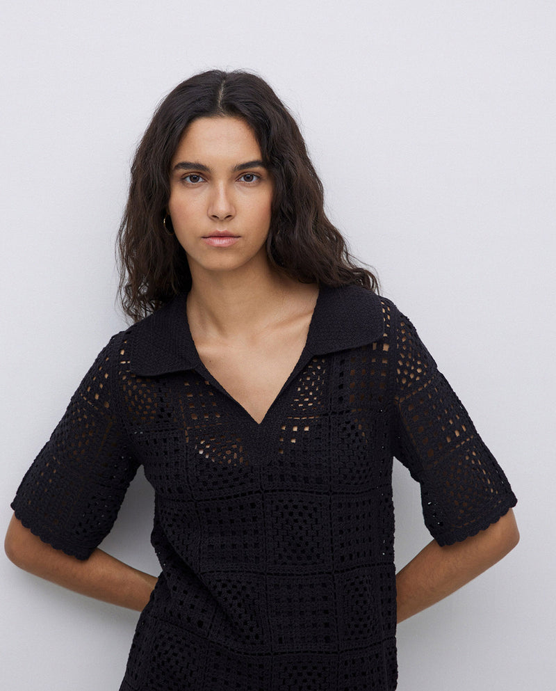 Yerse S/Sleeve Crochet Dress 42549Ys