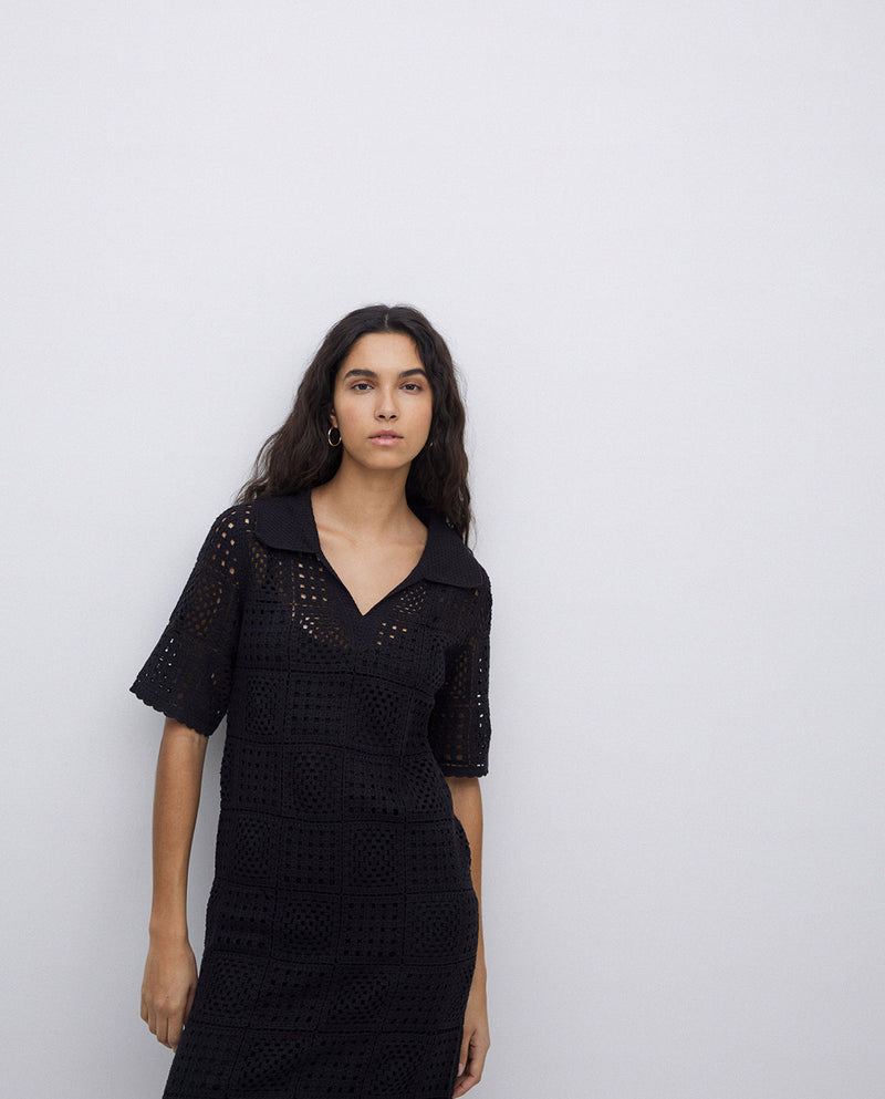 Yerse S/Sleeve Crochet Dress 42549Ys