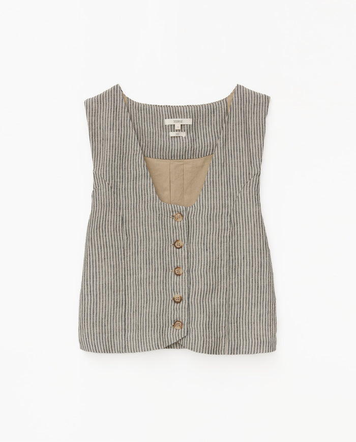 Yerse 5 Button Pinstripe Vest 42845Ys