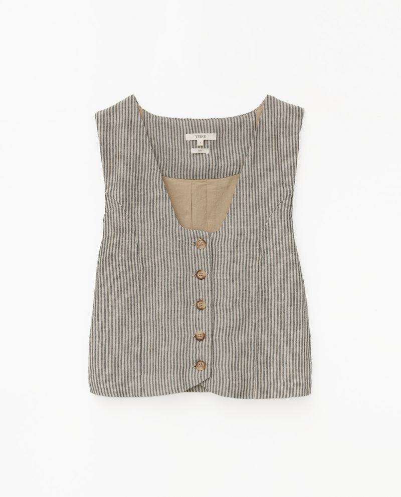 Yerse 5 Button Pinstripe Vest 42845Ys