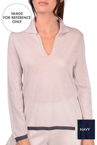 Gran Sasso Super Merino Polo with contrast Trim 43280-14778