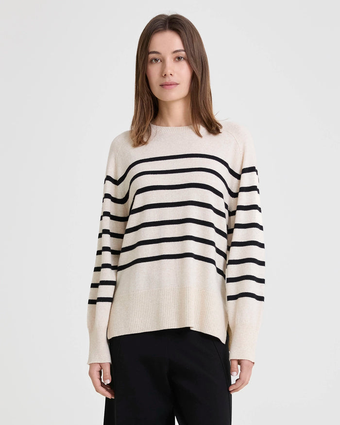 Yerse Jumper Stripes in Ecru Black 43515