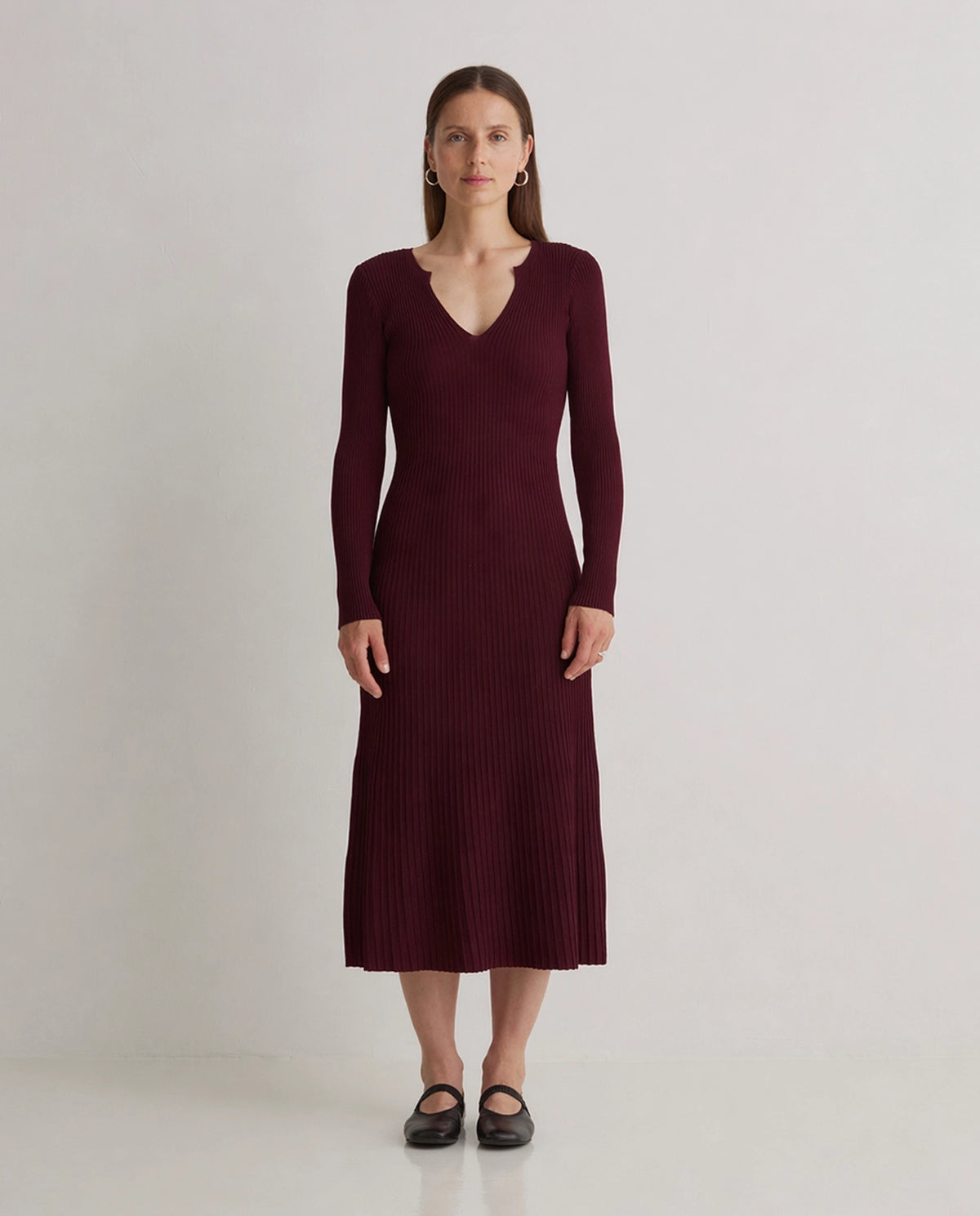 Yerse Dress Pleats in Granate 43520