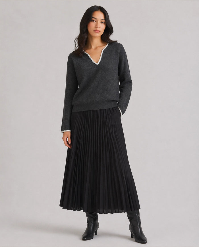 Yerse Jumper Boiled Wool in Plomo 43571