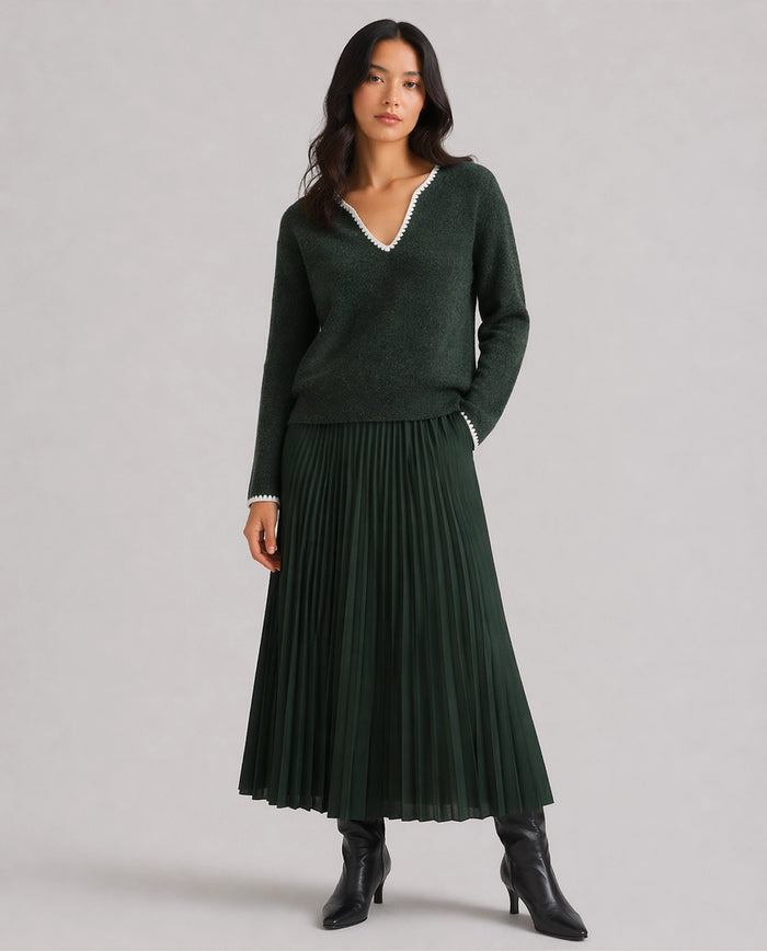 Yerse Jumper Boiled Wool in Verde 43571