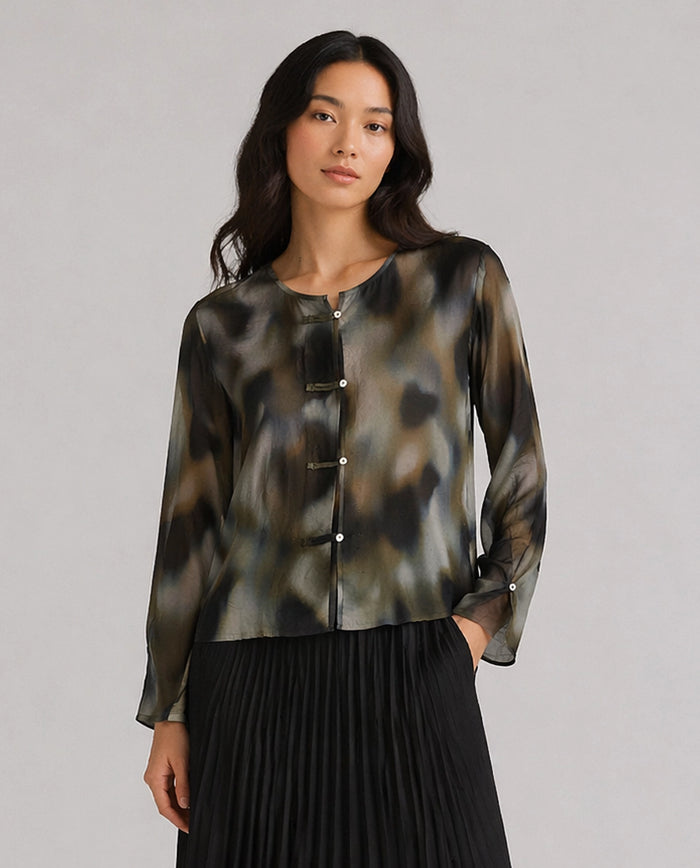 Yerse Shirt Round Neck in Kaki 43823