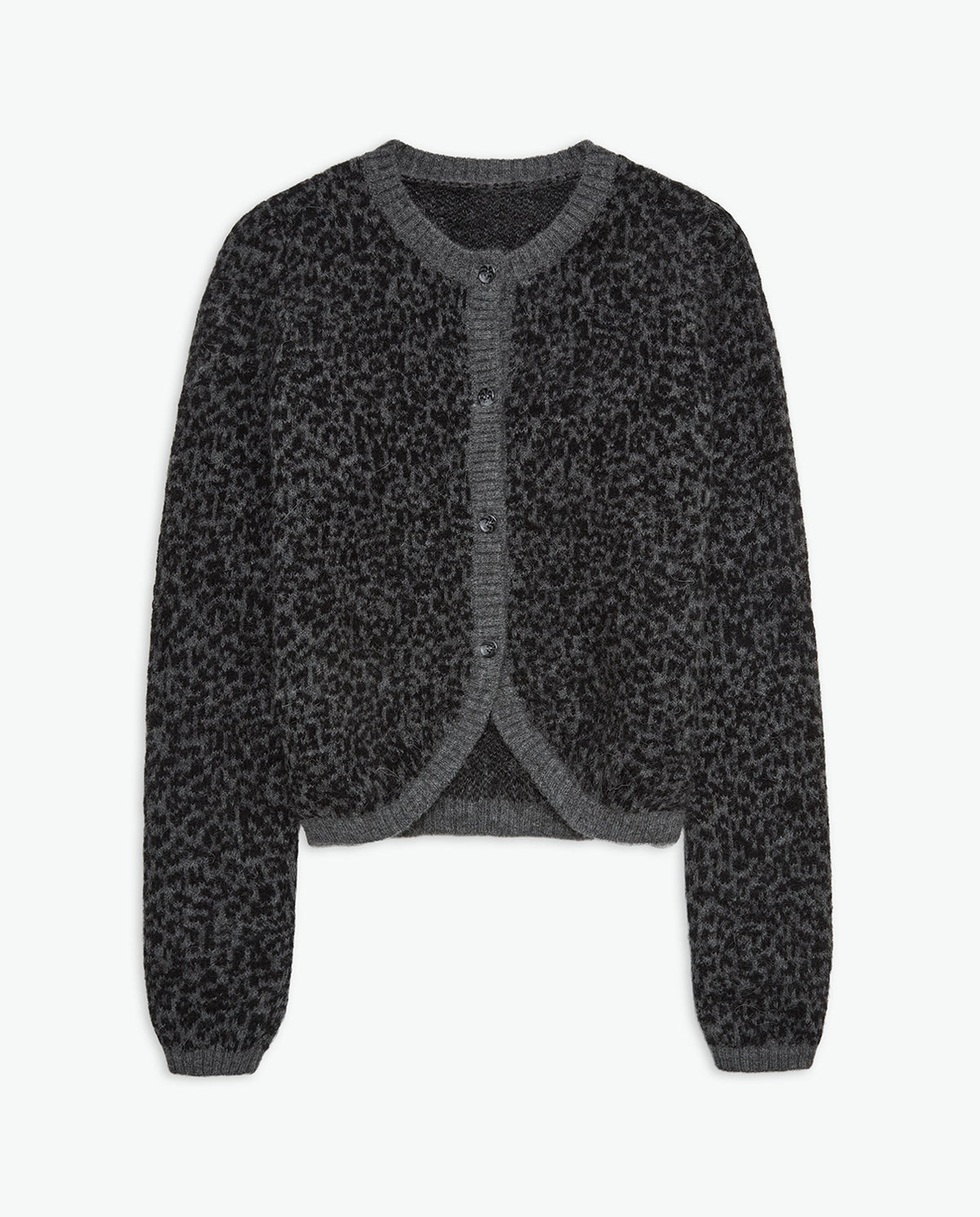 Yerse Cardigan Jackquard Animal Print in Leopard 43582