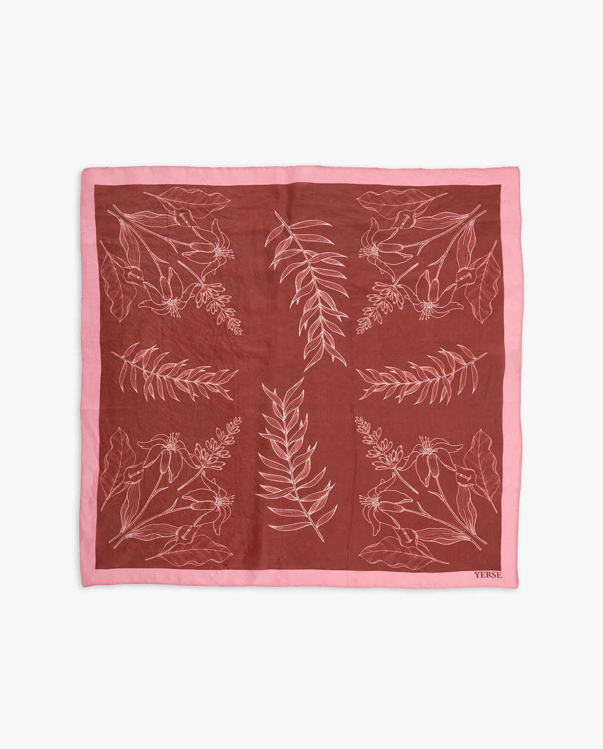 Yerse Scarf Silk Printed in Garnet 43904