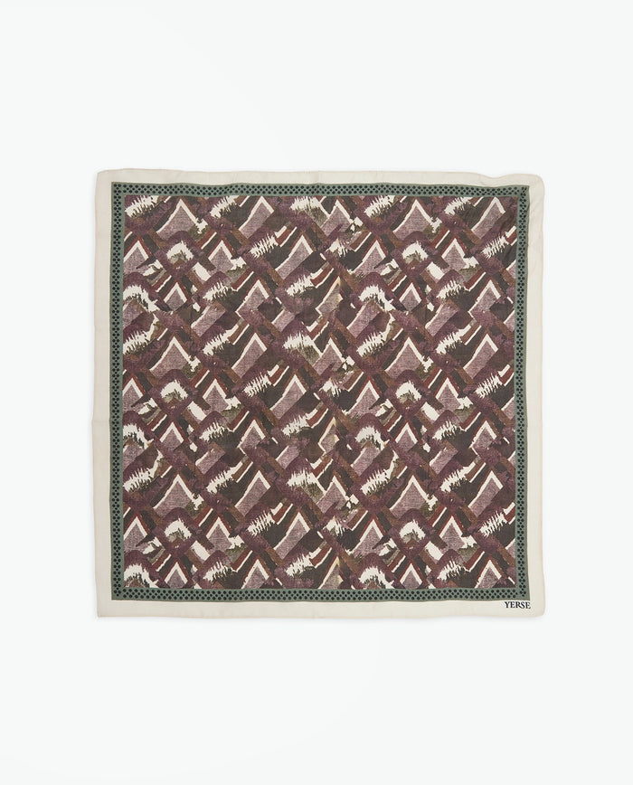 Yerse Scarf Silk Printed in Aubergine 43905