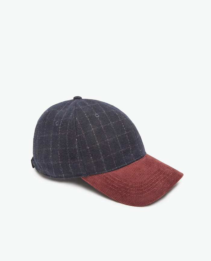 Yerse Cap Cord in Navy Checks 43928